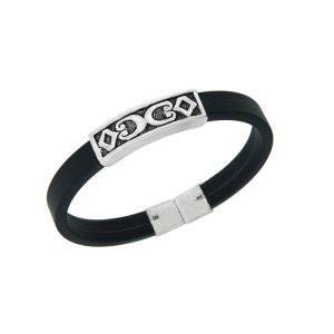 Unisex caoutchouc bracelet with geometric patterns