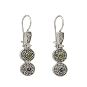 Σετ σκουλαρίκια Βυζαντινά με πολύχρωμες πέτρες ζιργκόν