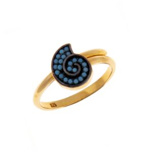Sea shell ring with zircon stones & style
