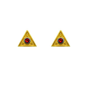 Σκουλαρίκια Βυζαντινά mini τρίγωνο με πέτρες ζιργκόν