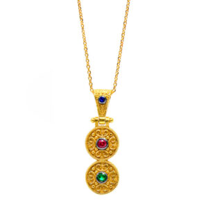 Byzantine necklace with zircon stones