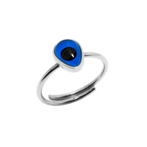 Δαχτυλίδι μπλε γυάλινο μάτι σταγόνα Ν1